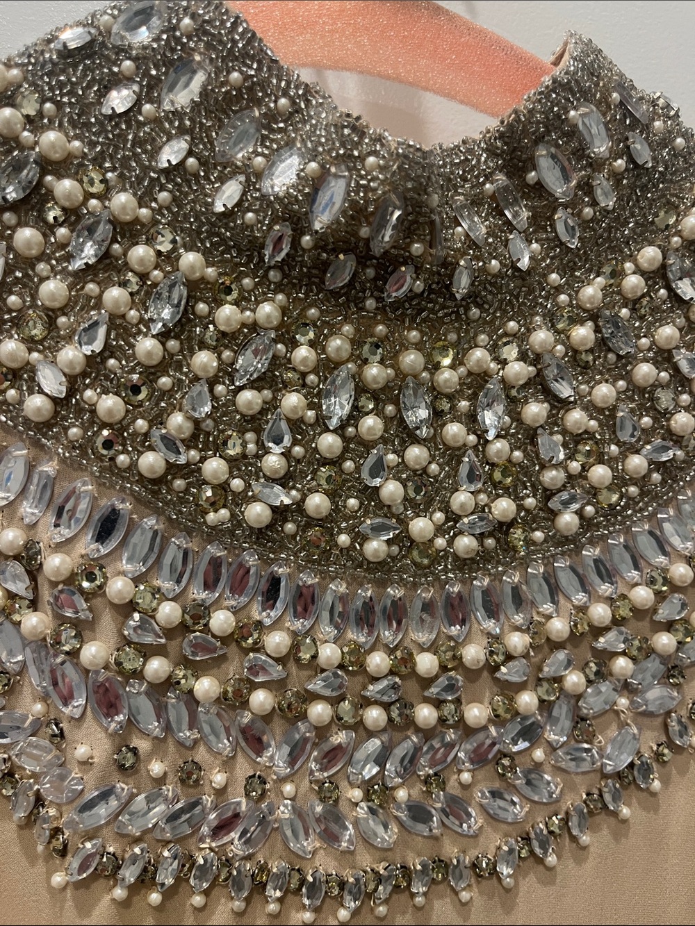 Haute Hippie Champagne Beaded Mock Neck Sleeveless Top - Picture 5 of 15